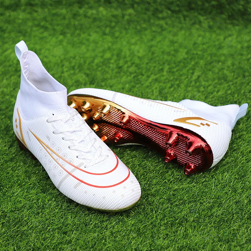 Long Spike Men's AG/FG Football Boots Professional High-Top Soccer Shoes Anti-Slip Kids Training Soccer Cleats 2023 New Arrive