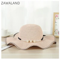 2022 fashion straw hat ladies gift hat outdoor bow sun hat simple beach big brim sun protection hat summer hats women