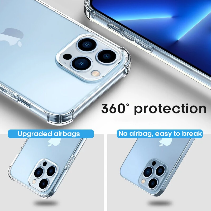 Роскошный Прозрачный Защитный Чехол Для iPhone 16/15/14/13/12 Pro Max Plus Mini Мягкий