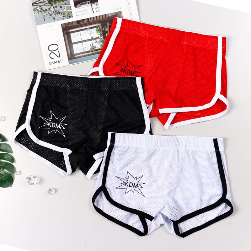 3 Pcs Summer Breathable Briefs Close Fitting and Comfortable Mens Underwear Ice Screen Mesh Hole Panties New Teenagers Boxers