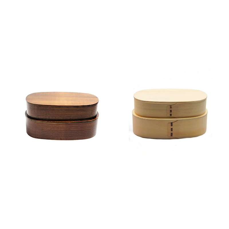 

Double Layers Wood Lunch Box Japanese Portable Bento Boxes Food Container With Compartment Picnic Wooden Case