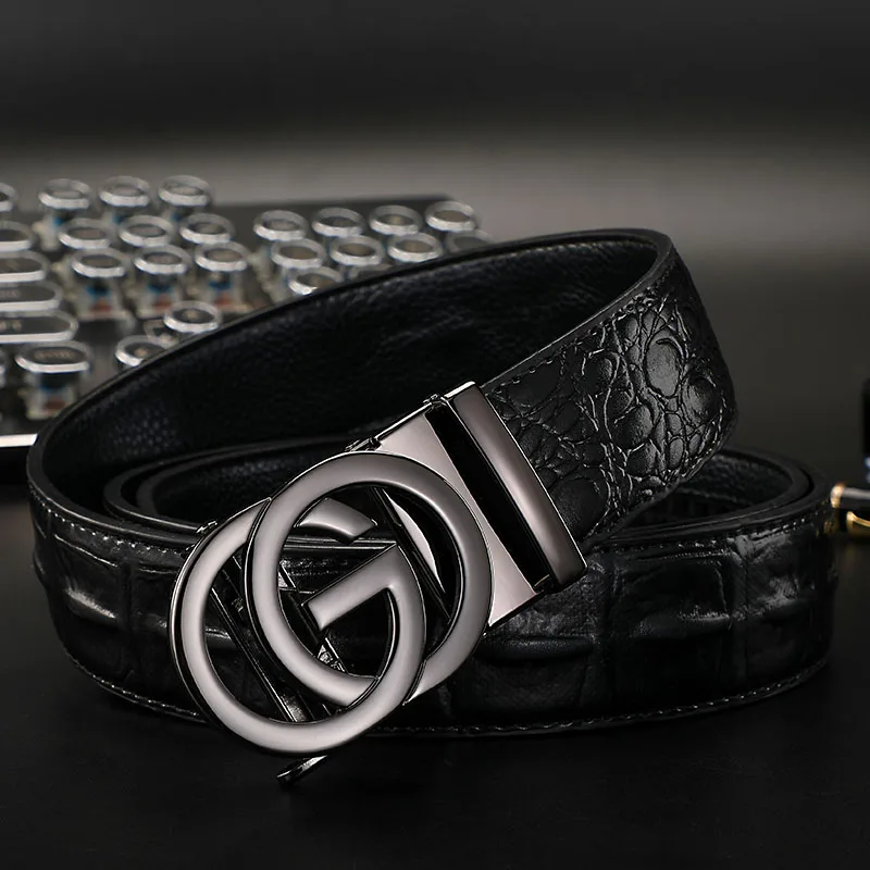 

Adjustable Genuine Leather Belt For Men's High Quality Black g Buckle Jeans Casual Belts for women belt Business Cowboy Male