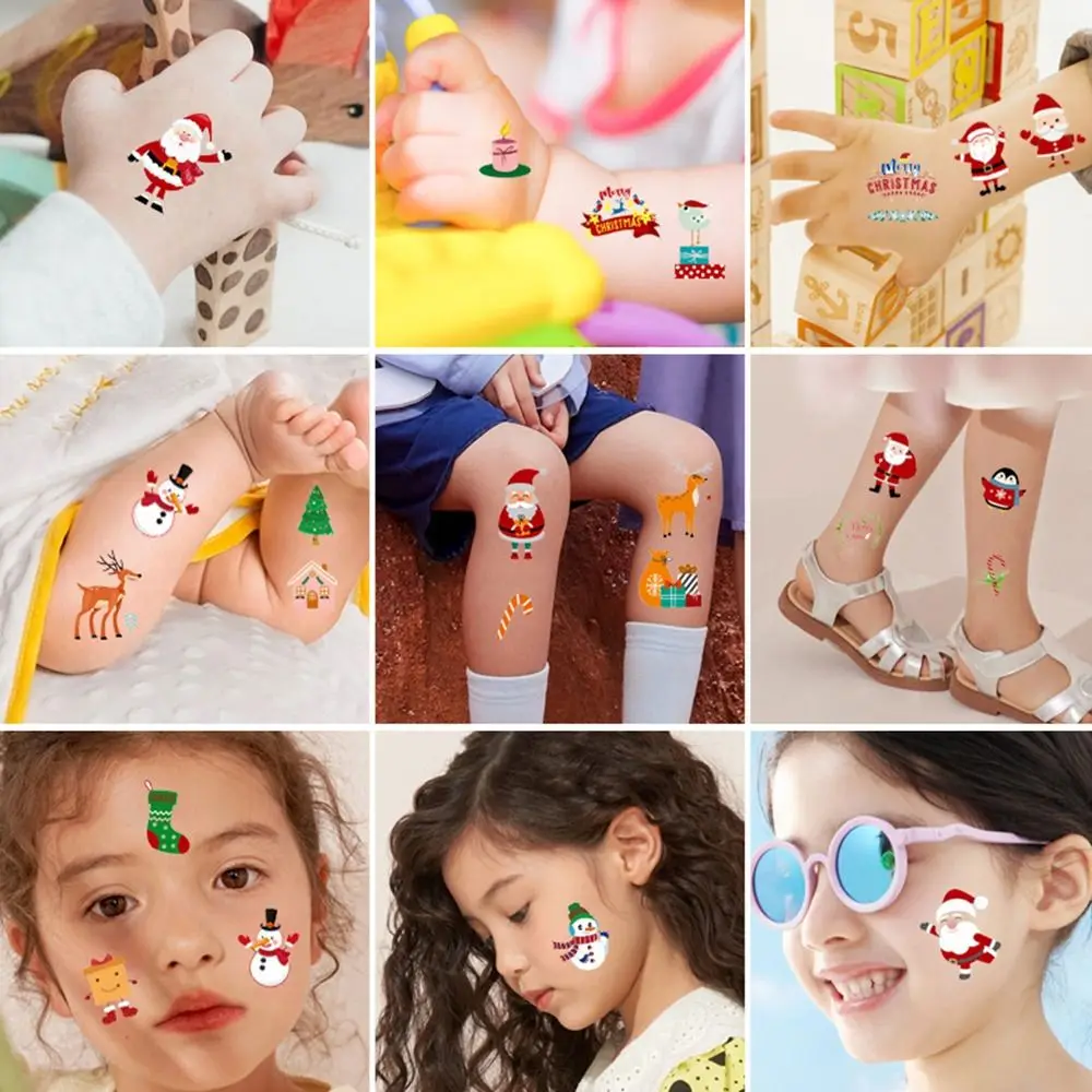 

10pcs/set Festival Christmas Temporary Tattoos Body Stickers Cute New Waterproof Cartoon Art Fake Tattoo For Kids