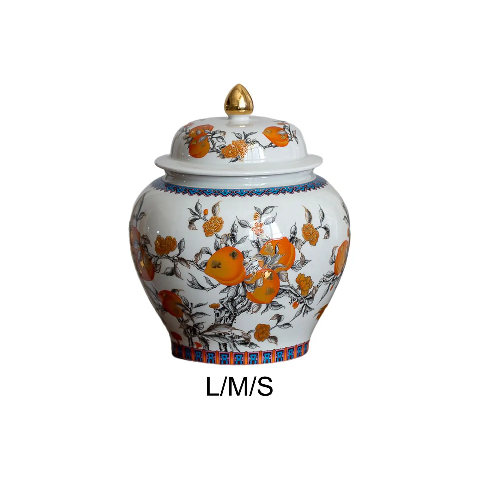 

Flower Vase Ceramic Tea Jar Tea Airtight Lid Porcelain Ginger Jar