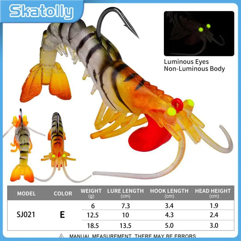 

Luminous Luya Soft Bait Lead Hook Wholesale Luya Bait Fishing Goods Luya Fake Bait 6g/13g/19g Shrimp Five Section Fake Bait