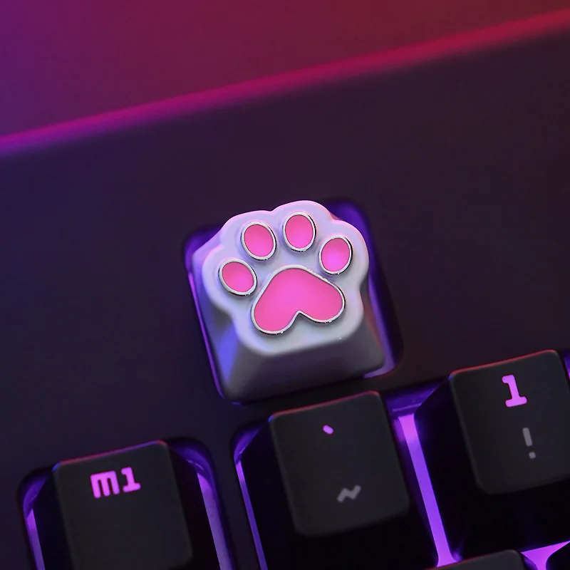 

1Pcs Pink Alloy Cat Claw Key Cap Lovely Personality Backlit Keycaps For Mechanical Keyboard Aluminum Alloy Keycap Ball Caps