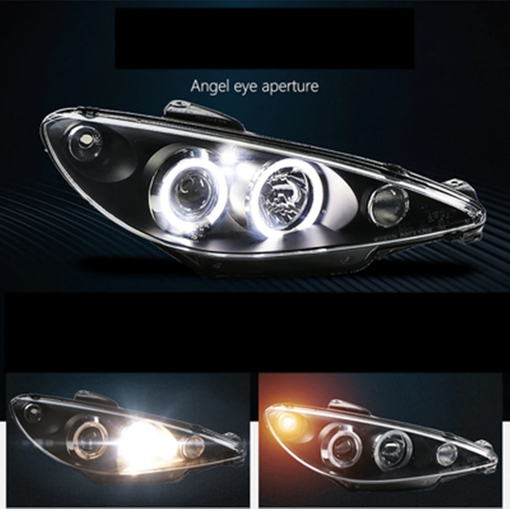 Фото Светодиодная фара для Peugeot 206 2004-08 DRL дневные ходовые огни сигнал поворота ангельские глазки ксеноновые автомобильные аксессуары для автомобиля №2