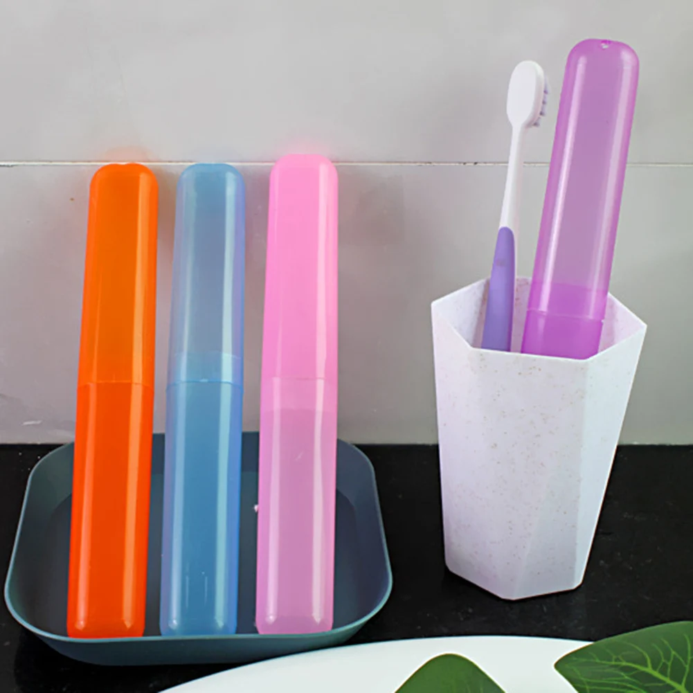 

Portable Hiking Camping Toothrush Cap Case Storage Cute Box 1 PC 19*2.7cm Outdoor Travel Toothbrush Cover Holder