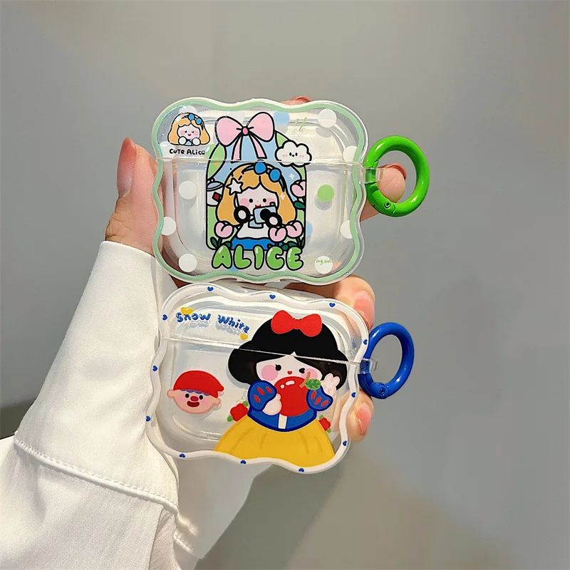 

Cartoon Princess Wave Case for Apple AirPods 1 2 3 Pro Cases Cover IPhone Bluetooth Earbuds Earphone Air Pod Pods Case