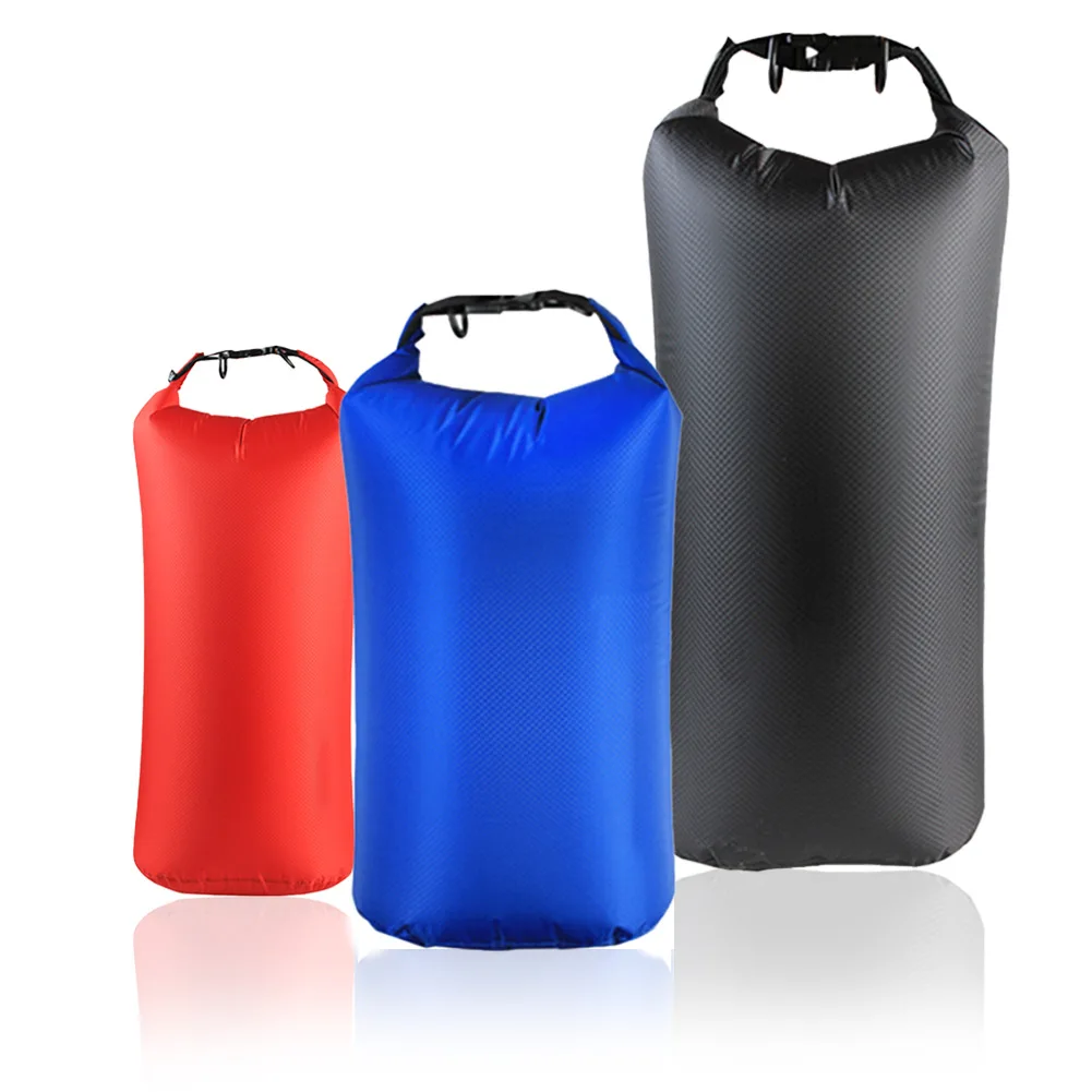 Brand New Outdoor Dry Bag Storage Sack 30D Nylon Bags Black/blue/red Ultralight 3/5/10/20L For Camping Rafting Kayaking