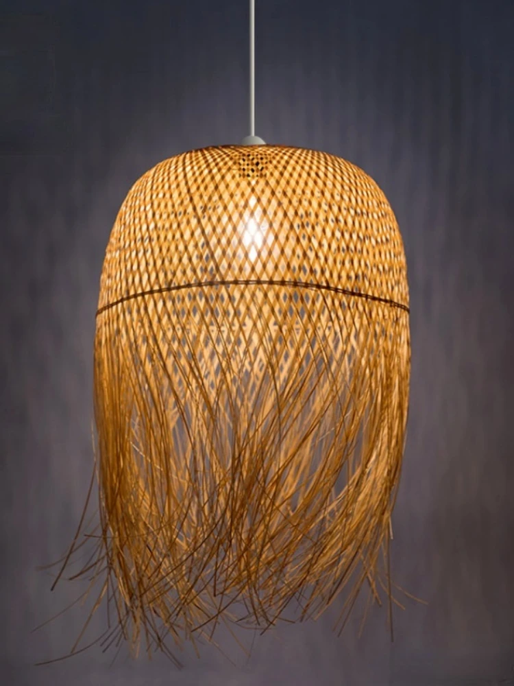 Southeast Asia Bamboo Chandelier Lights Japanese Zen Pendant Lamp Led Hanging Home Decor Luminaire Suspendu Fixture |