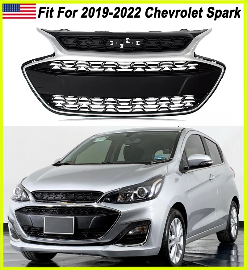 Решетка переднего бампера подходит для Chevrolet Spark 2019-2022 передняя верхняя и нижняя