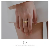 sephee high quality jewelry ins style vintage love open ring female titanium steel 2022 new 14k real gold simple finger rings