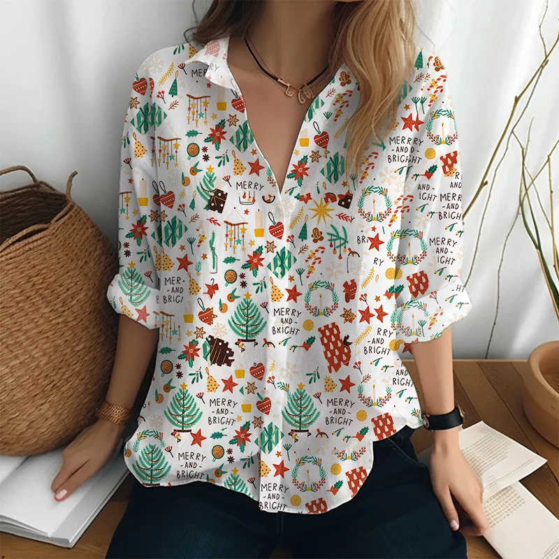 

Color Square 3D Printed Women's Shirt 2023 New Women's Shirt Casual Ladies Shirt Fashion Trend Women's Long -sleeved Shirt