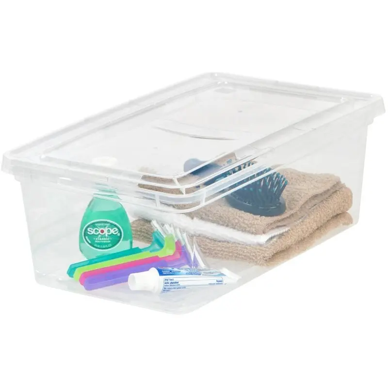 

6 Plastic Storage Box, Clear, 1