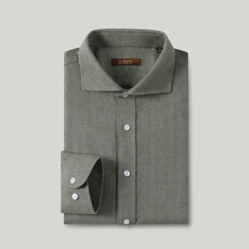 Slim Fit 2022 Autumn Winter Thicken Warm Male Clothing 100% Cotton Luxury Formal Wear Green Plus Size 44