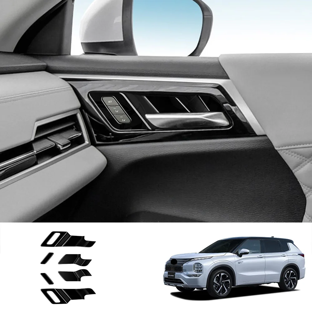 

Аксессуары для интерьера для Mitsubishi outlander 2022 2023 2024, внутренняя дверная ручка из углеродного волокна, крышка панели чаши, отделочная панель