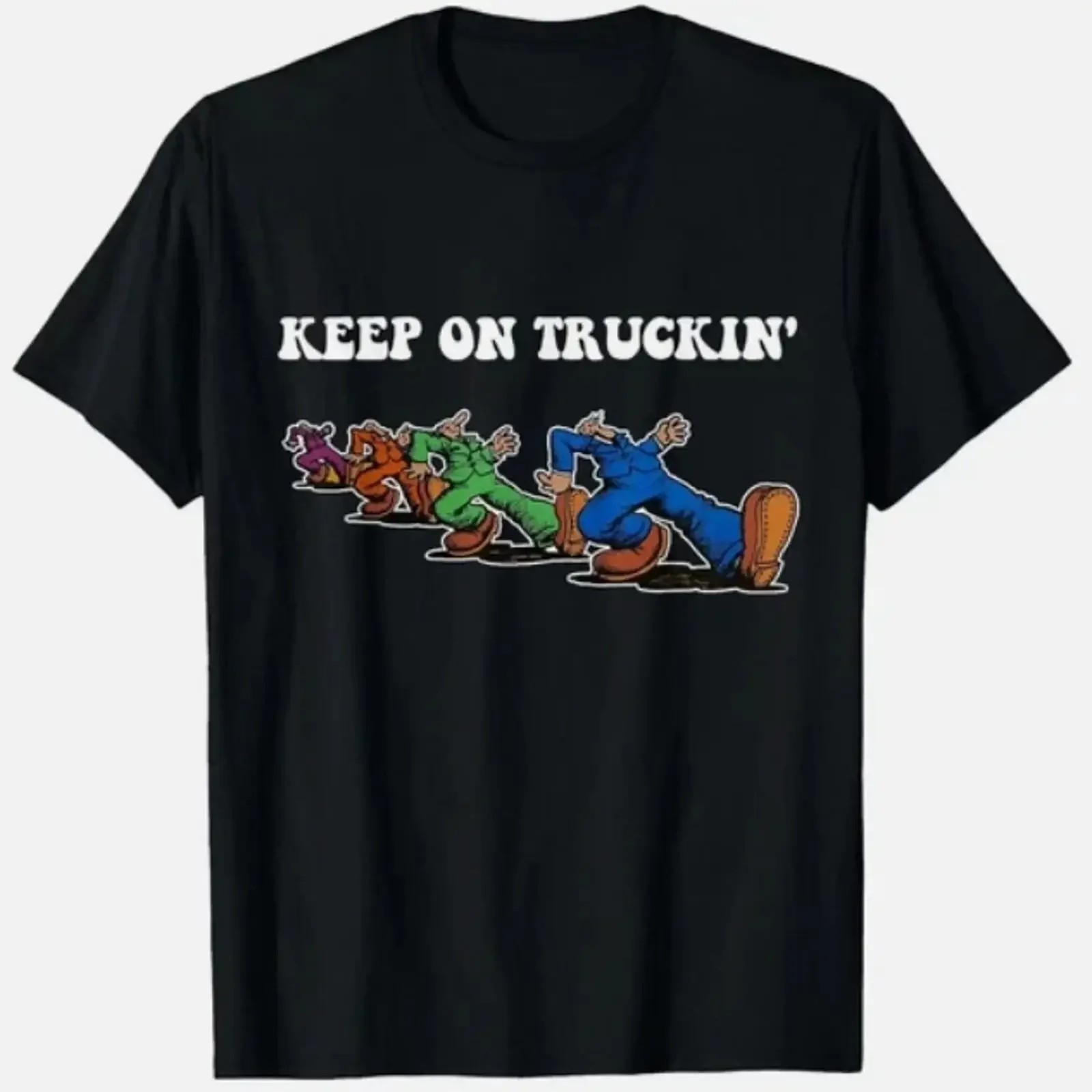 Фото Футболка Keep On Truckin' Distressed Arts Cars Truck Drivers, размер S-3XL, СДЕЛАНО В США, винтажная, с эффектом потертости, дизайнерская, удобная. №1