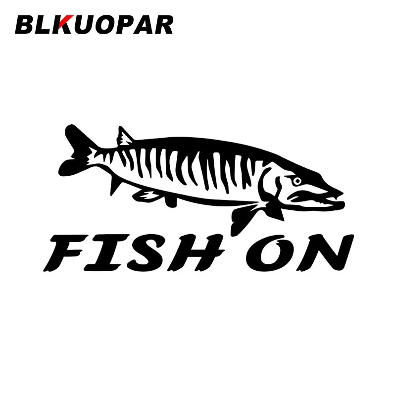 

Забавная виниловая наклейка BLKUOPAR с изображением рыбы, карпа, экипировки, мотовездехода, креативная виниловая наклейка, водонепроницаемая наклейка на бампер, товары для автомобиля