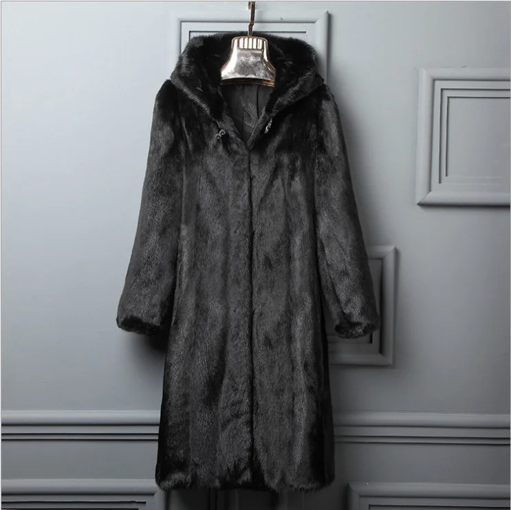 ICCLEK Fur mink 2019 imitation mink coat women's fur whole mink long hat