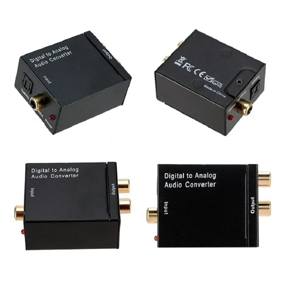 YIGETOHDE USB DAC Digital To Analog Audio Converter RCA R/L Output Optical Stereo SPDIF Coaxial |