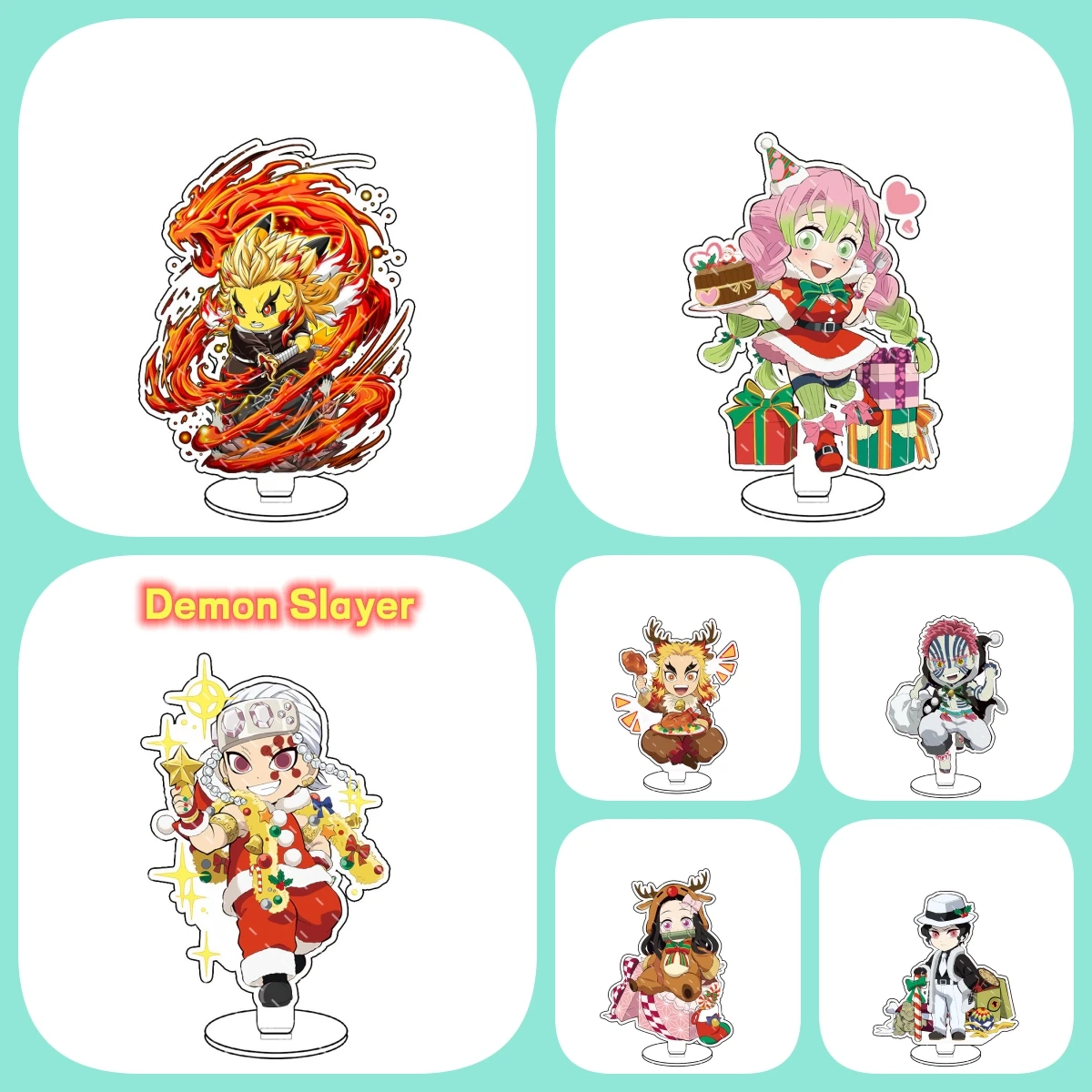 

Anime Demon Slayer Charms Cartoon Figures collection Acrylic Stand Character Model Keychain Friend Gift Jewelry Accessory