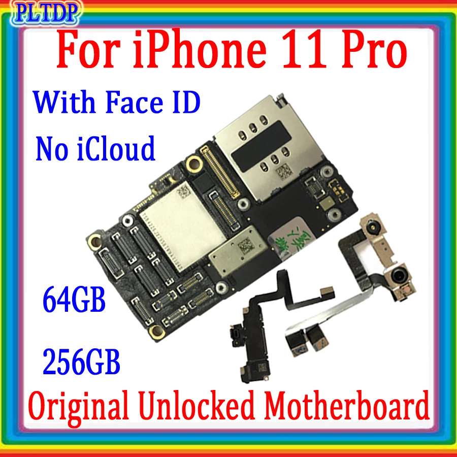 

Support ios update For iPhone 11 Pro Motherboard 64GB 256GB Original Unlocked Free icloud Mainboard With/No Face ID Logic Board