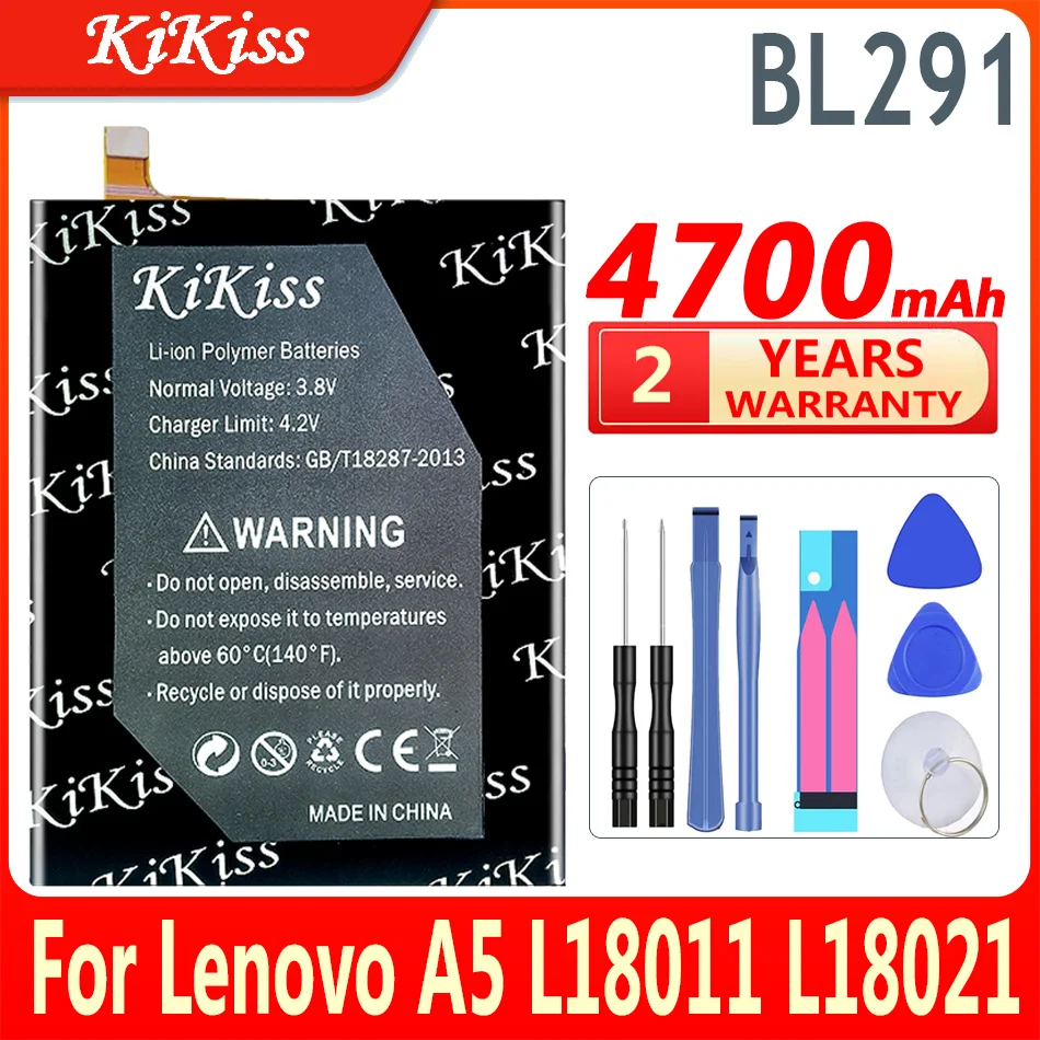 

KiKiss Battery BL291 BL 291 4700mAh For Lenovo A5 A 5 L18011 L18021 Replacement Mobile Phone Batteries BL-291