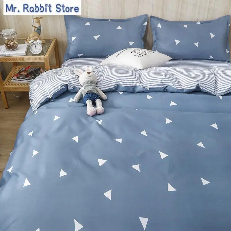 

4pcs High Quality Lovely Pattern Couple Bed Sheet Quilt Cover Pillowcase Cartoon Printed Soft Bedding Sets Home Double Bed Set