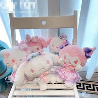 sanrio kawaii melody kuromi plush doll cartoon animation peripheral toys couples children gift soft surprise