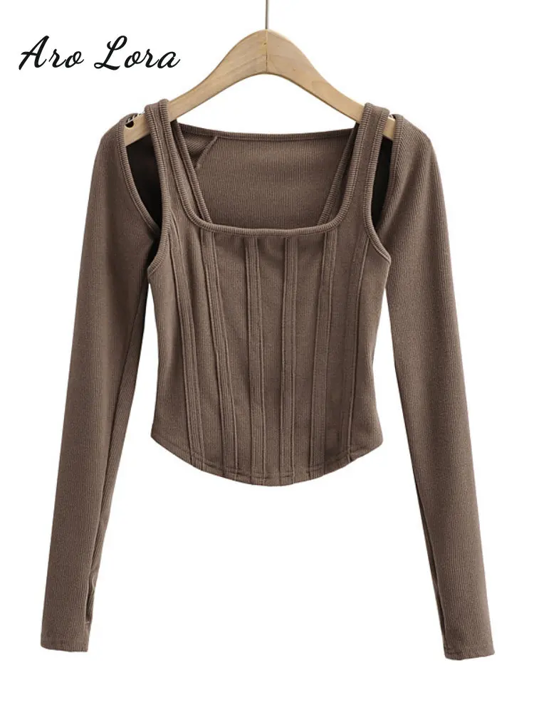 Блузка женская трикотажная в стиле панк белая на весну-лето |