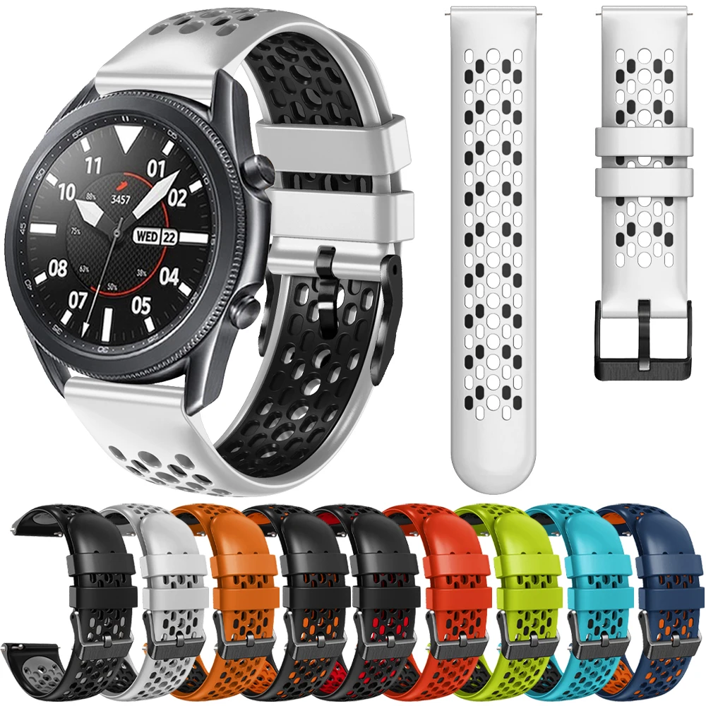 

Ремешок силиконовый спортивный для смарт-часов Samsung Galaxy Watch 3, браслет GalaxyWatch 46 мм/Gear S3, аксессуары для наручных часов 22 мм