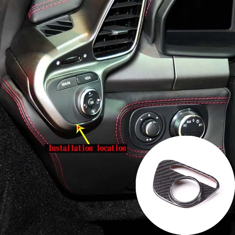 

Car VDA Pushbutton Switch Frame Cover Sticker Trim Real Carbon Fiber For Ferrari 458 2011-2016 Interior Accessories Modeling