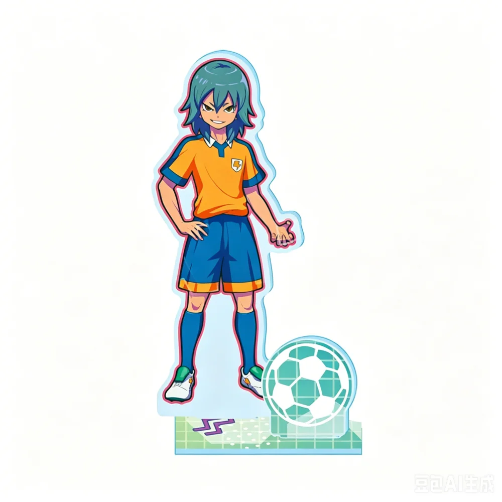 Фото Новый акриловый брелок-подставка Inazuma Eleven: фигурка Эндо Гоэнджи в футбольной форме, мультяшный стиль, декор для рабочего стола, сувенир с персонажем №5