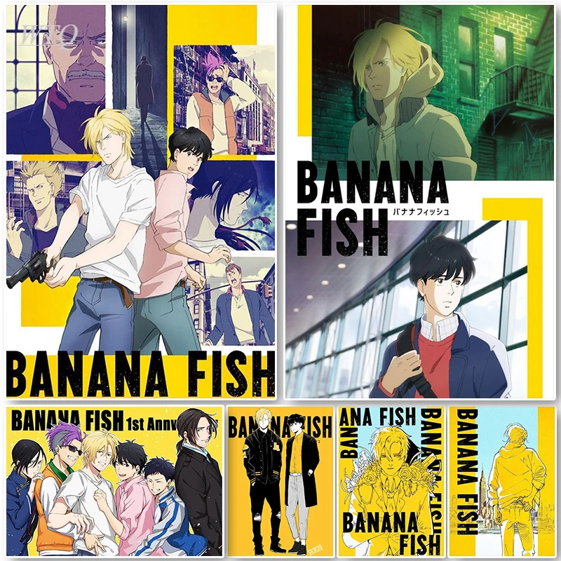 Декоративные японские аниме Банановая рыба Modren Мультяшные персонажи плакаты