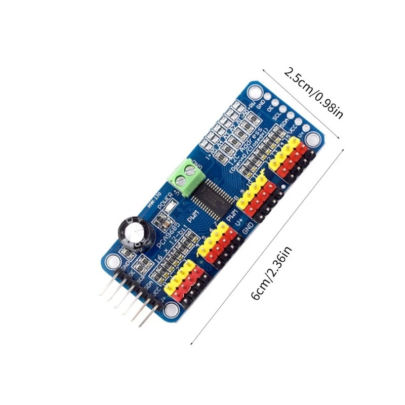 2 шт. PCA9685 16-канальный модуль интерфейсов сервопривода PWM 12-битный для RPI