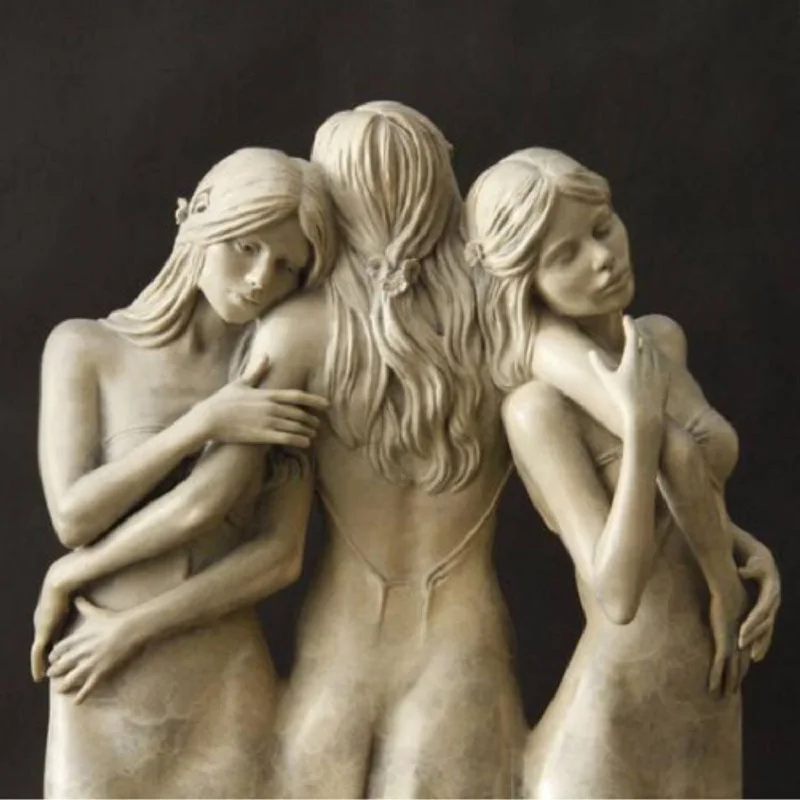 New Three Goddess Sculpture Statue Resin Handicraft Ornament Home Garden Garden Study Resin Ornament