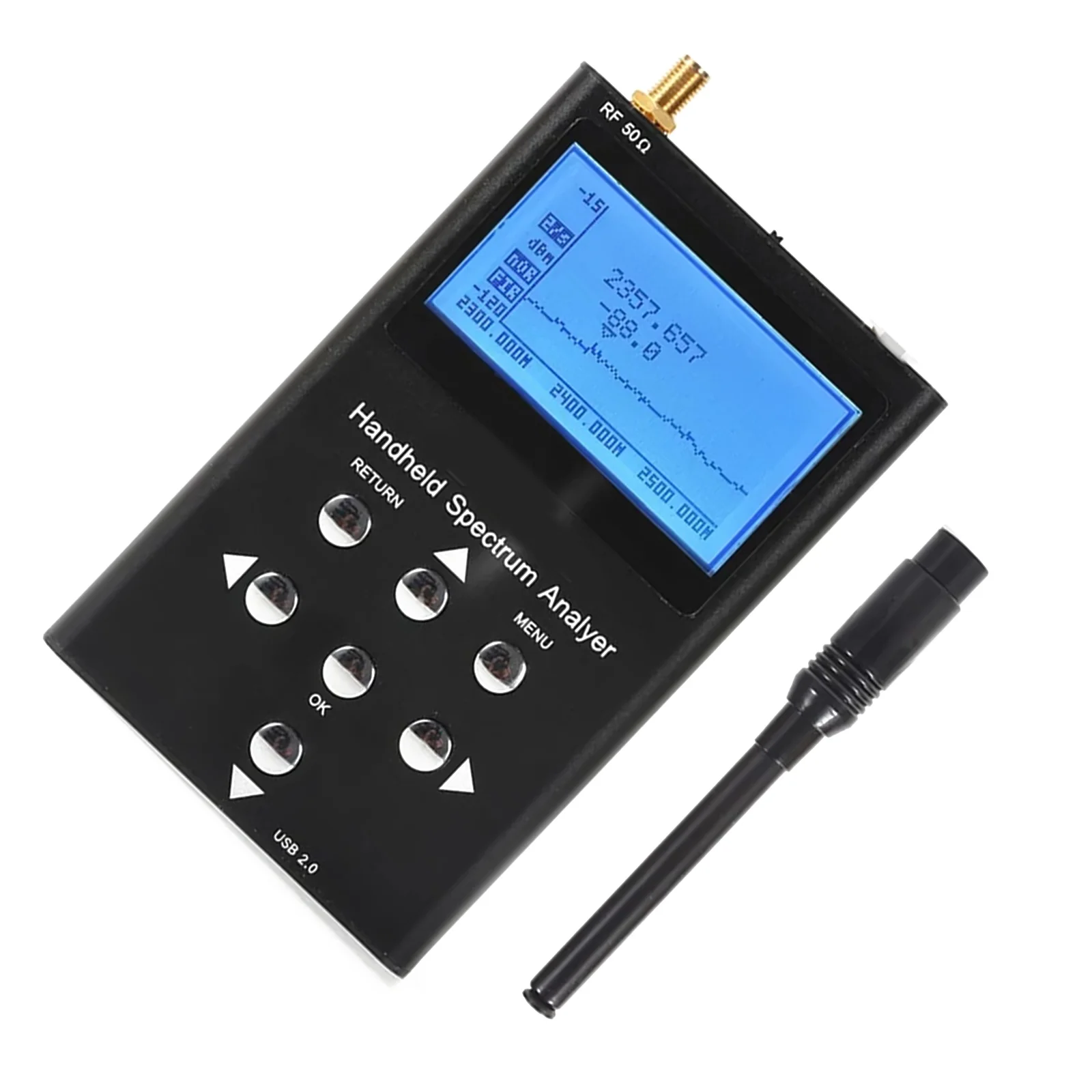 

Handheld Spectrum Analyzer Oscilloscope With Backlit LCD Display A Antenna Port Portable Frequency Analyzer