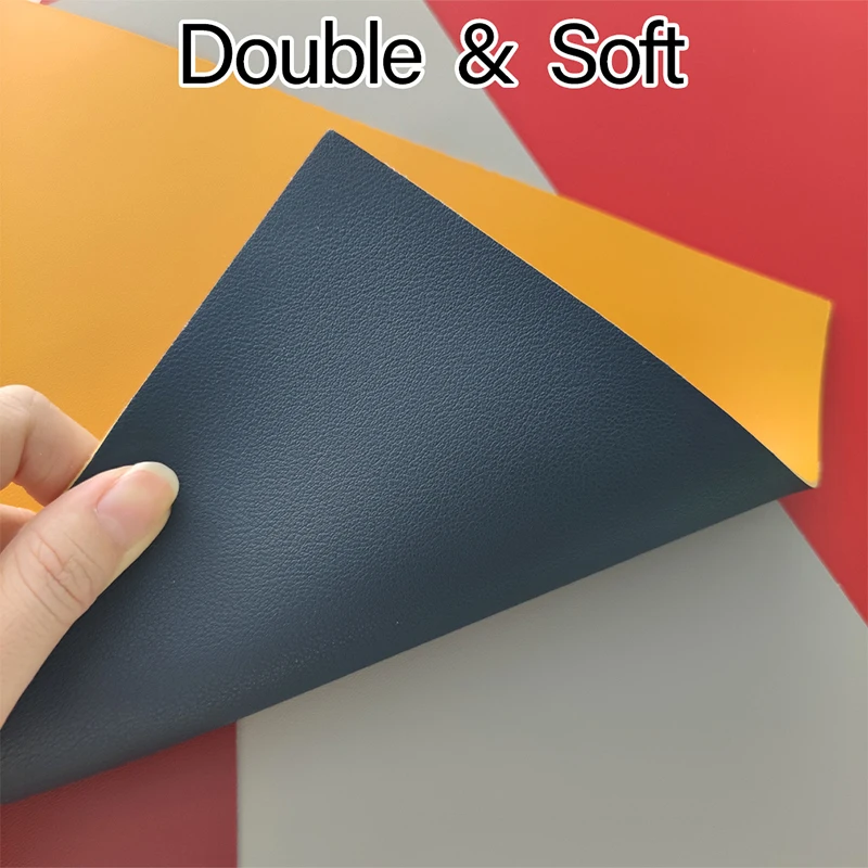 XHT43812 разные цвета s в двух сторонах Пастельная однотонная синтетическая кожа для