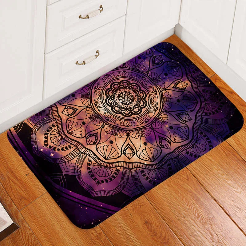 

Dark Mandala Door Mat Polyester Doormat Rug Non-slip Durable Carpet Mat Footpad