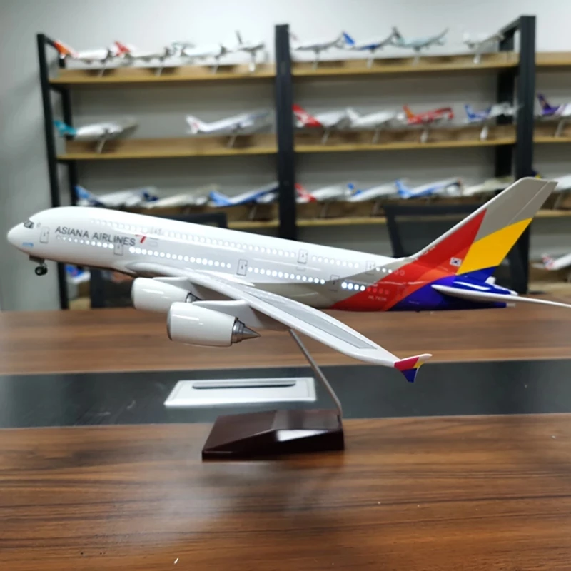 46 см масштаб 1/160 A380 корейский самолет ASIANA модель авиакомпании W светодиодный