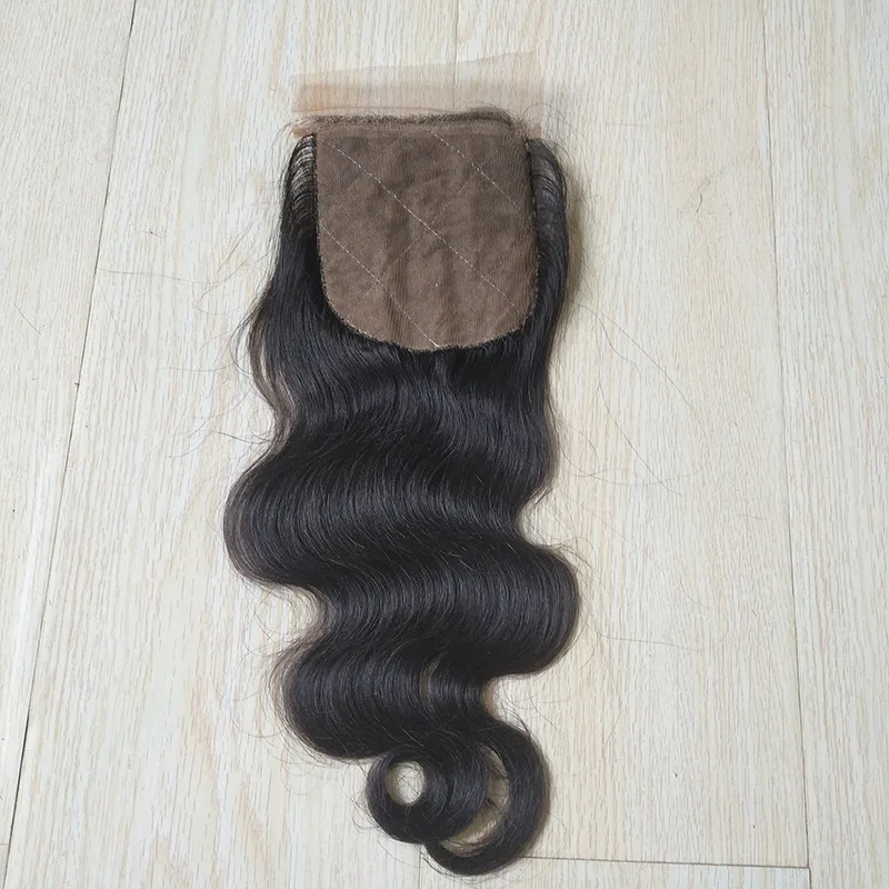 DLME  Silk Base Closure Brazilian 4X4 Lace Frontal Closure  Virgin Natural Hairline