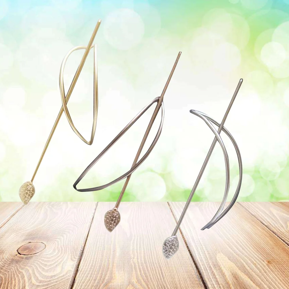 

3pcs Vintage Minimalist Decorative Metal Hair Sticks Hairpins Shawl Long Forks Chopsticks Clips Barrettes Bun Cover Holder Hair