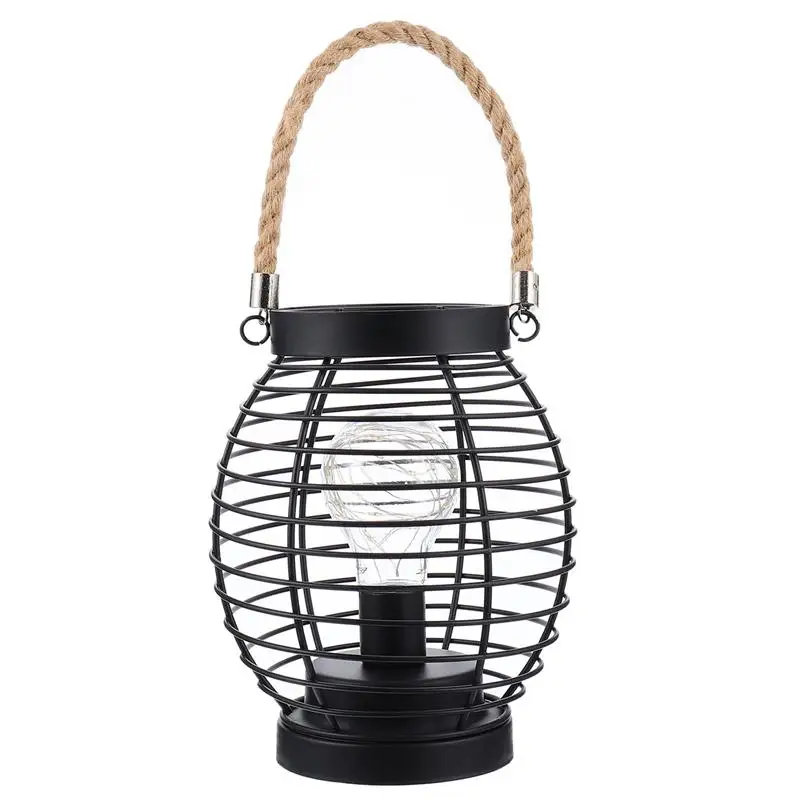

Battery Operated Cage Basket Style Night Light Modern Metal Table Lamp