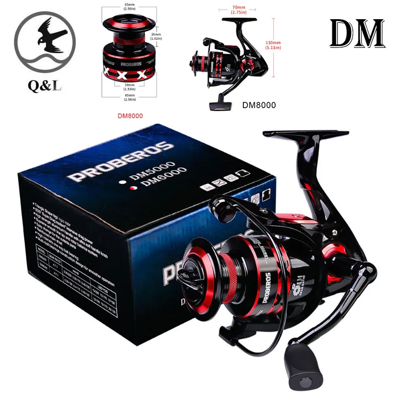 

Q&L 1000-8000 13+1BB One way bearing Spinning Reel carp fishing reel All metal spool spinning Reels