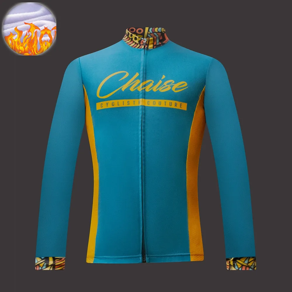 

2023 Chaise Winter Thermal Fleece Jersey Cycling Clothes Unisex Long Sleeve Outdoor Riding Bike Clothing Warm Fleece Jacket