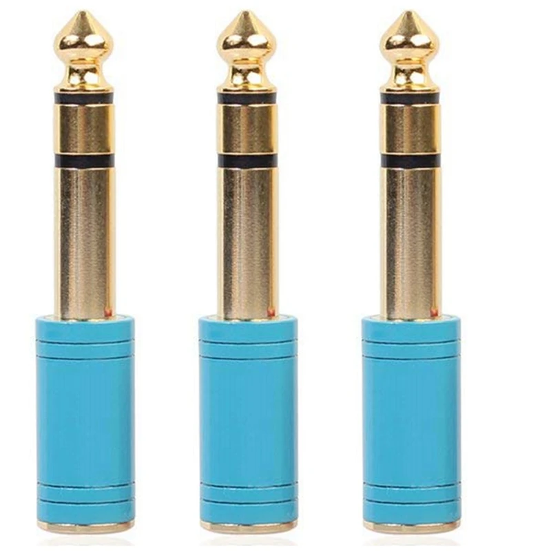 

3 шт. 6,5 мм 6,35 мм 1/4 дюйма штекер на 3,5 мм 1/8 дюймов гнездо стерео наушники кабель AUX аудио адаптер штекер