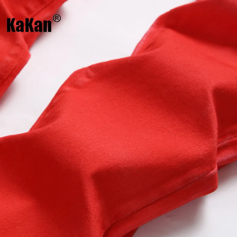 Kakan - New Street  Personalized  Hand-painted Colorful Jeans for Men, Slim Fit Small Foot Long Jeans K19-1318