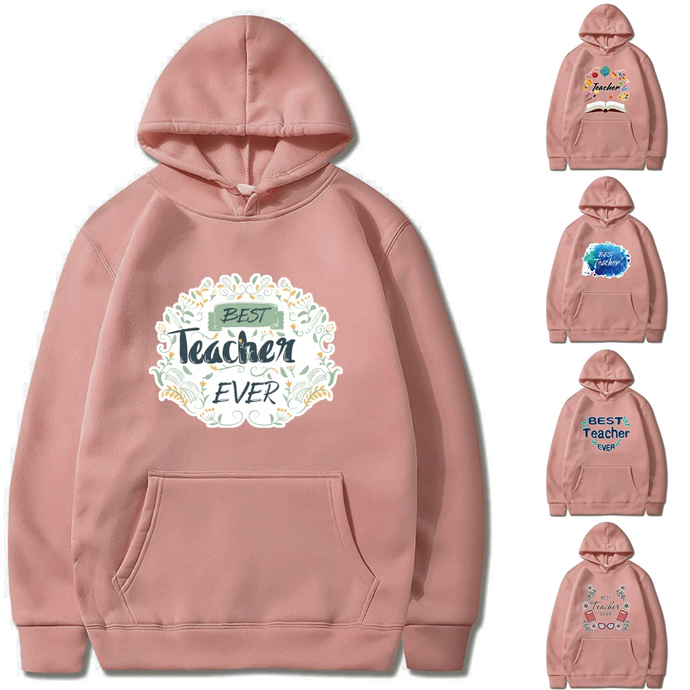 

2022 Men Women Hoodies Harajuku Pullover Sweatshirt Ladies Teacher Print Long Sleeve Casual Hooded Tops Hoody Fashion Streetwear