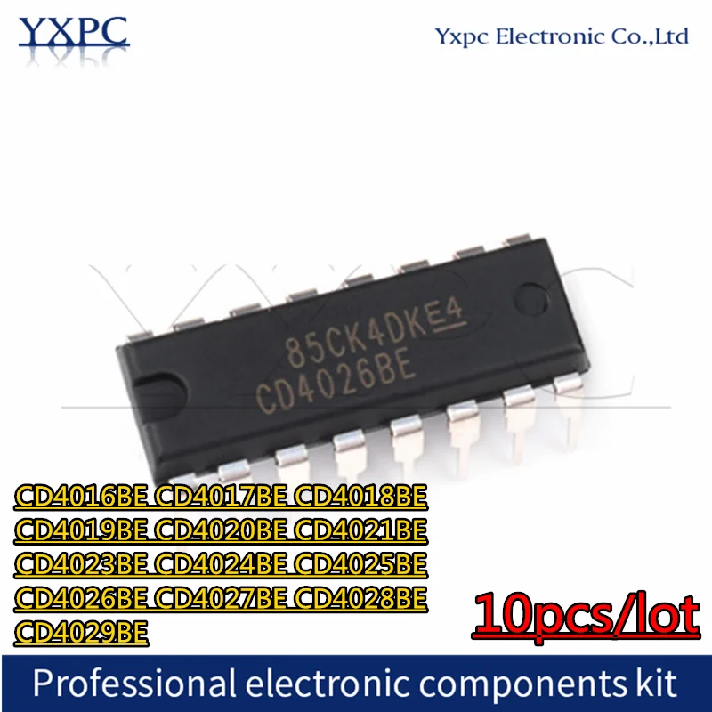 

10pcs CD4016BE CD4017BE CD4018BE CD4019BE CD4020BE CD4021BE CD4023BE CD4024BE CD4025BE CD4026BE CD4027BE CD4028BE CD4029BE DIP